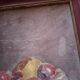 Tableau , huile sur carton  , nature morte coupe de fruit signée Bello