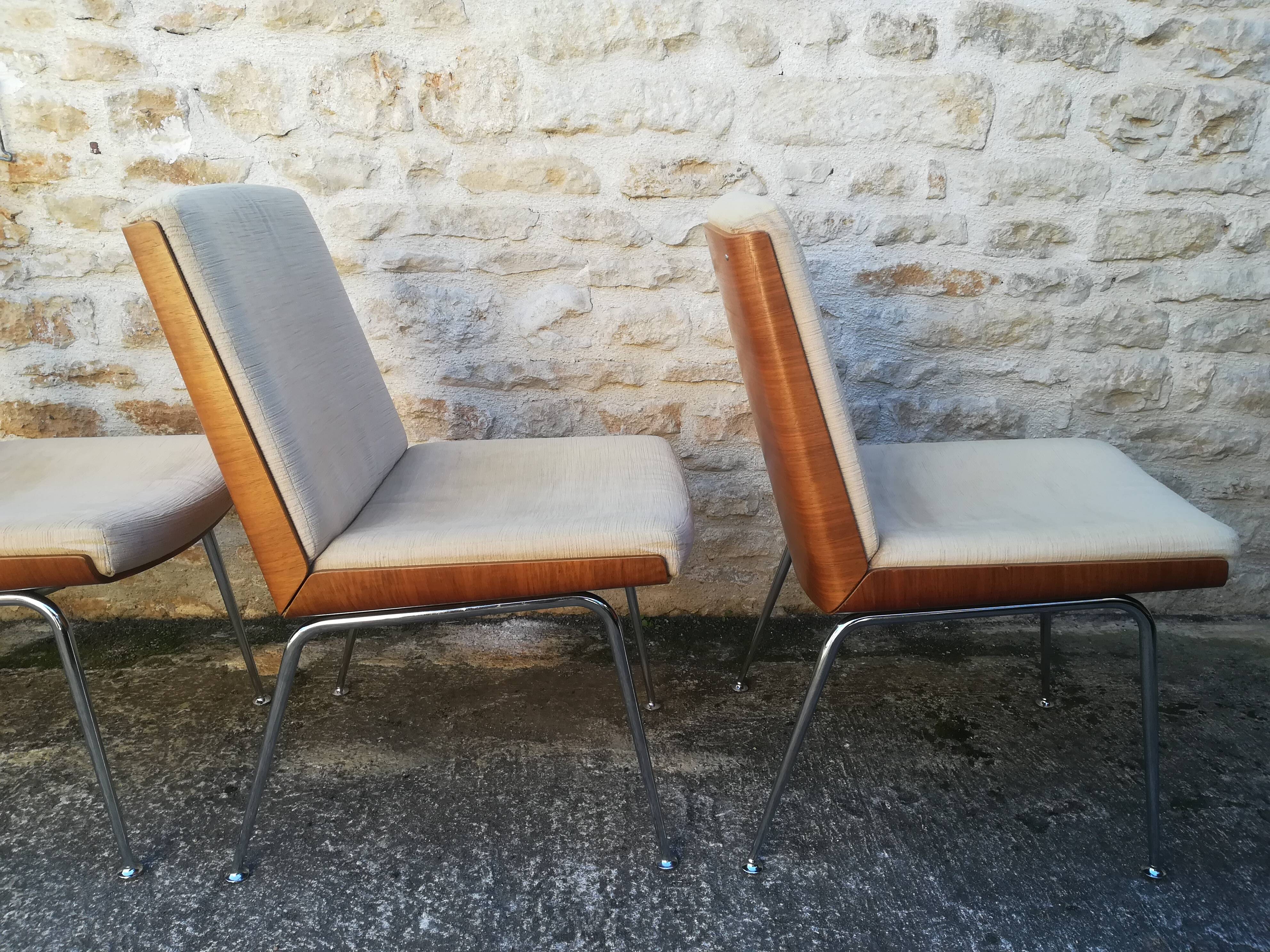 Wooden and fabric shell chairs