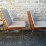 Wooden and fabric shell chairs