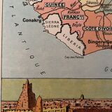 Old poster general map of French West Africa (Senegal Guinea Sudan) - 1931