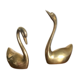 Couple of brass swans
