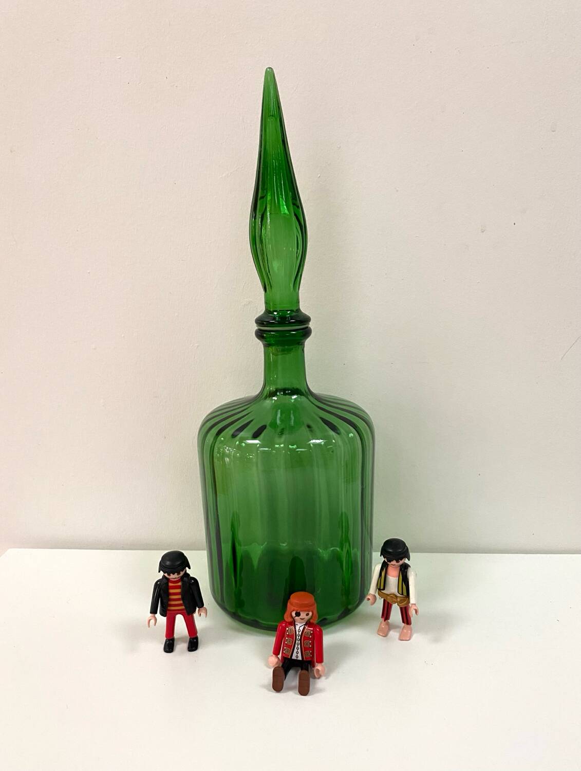 Carafe en verre italien Empoli, années 60
