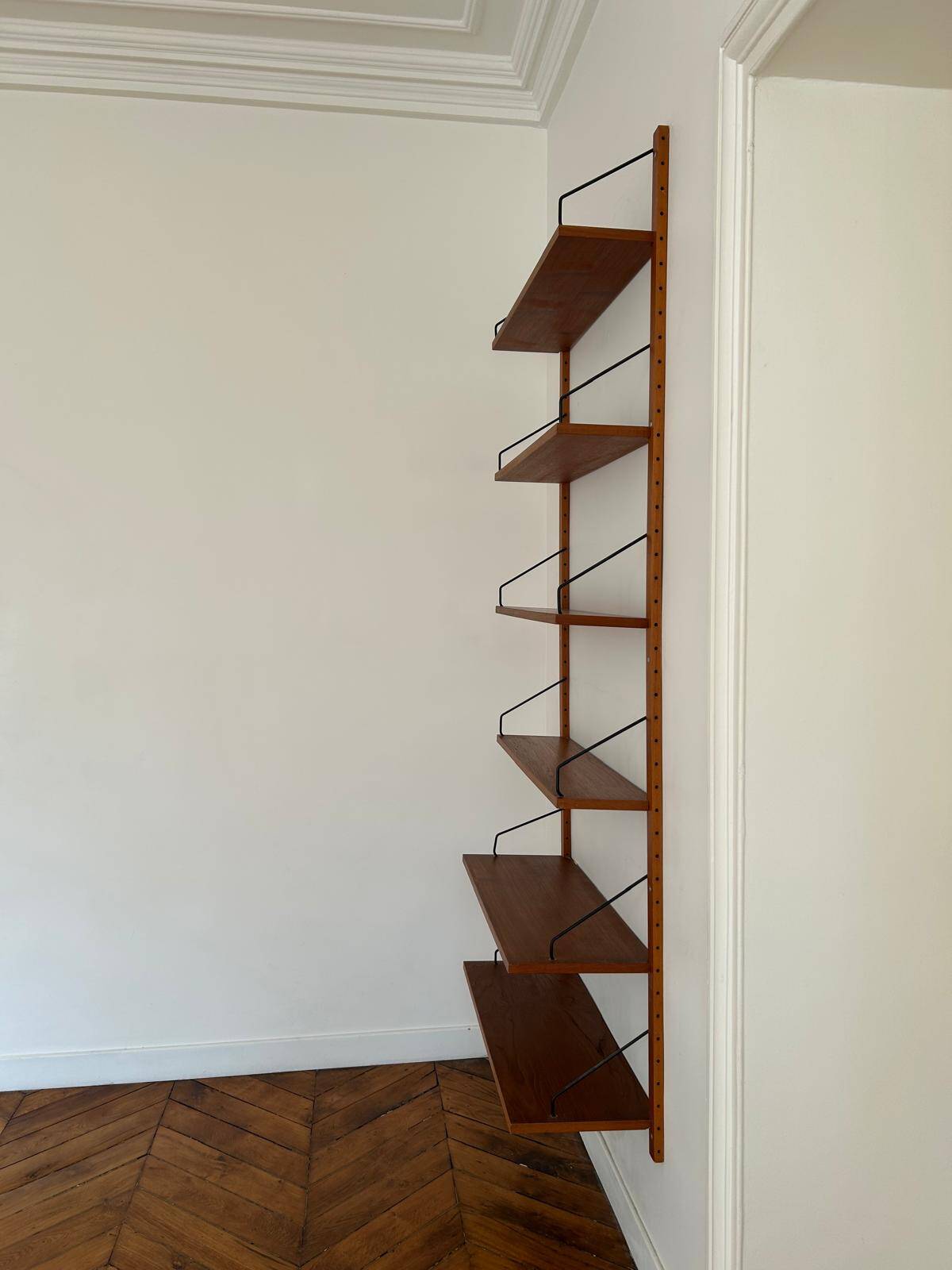 Teak wall shelves by Poul Cadovius, Denmark, 1960s.