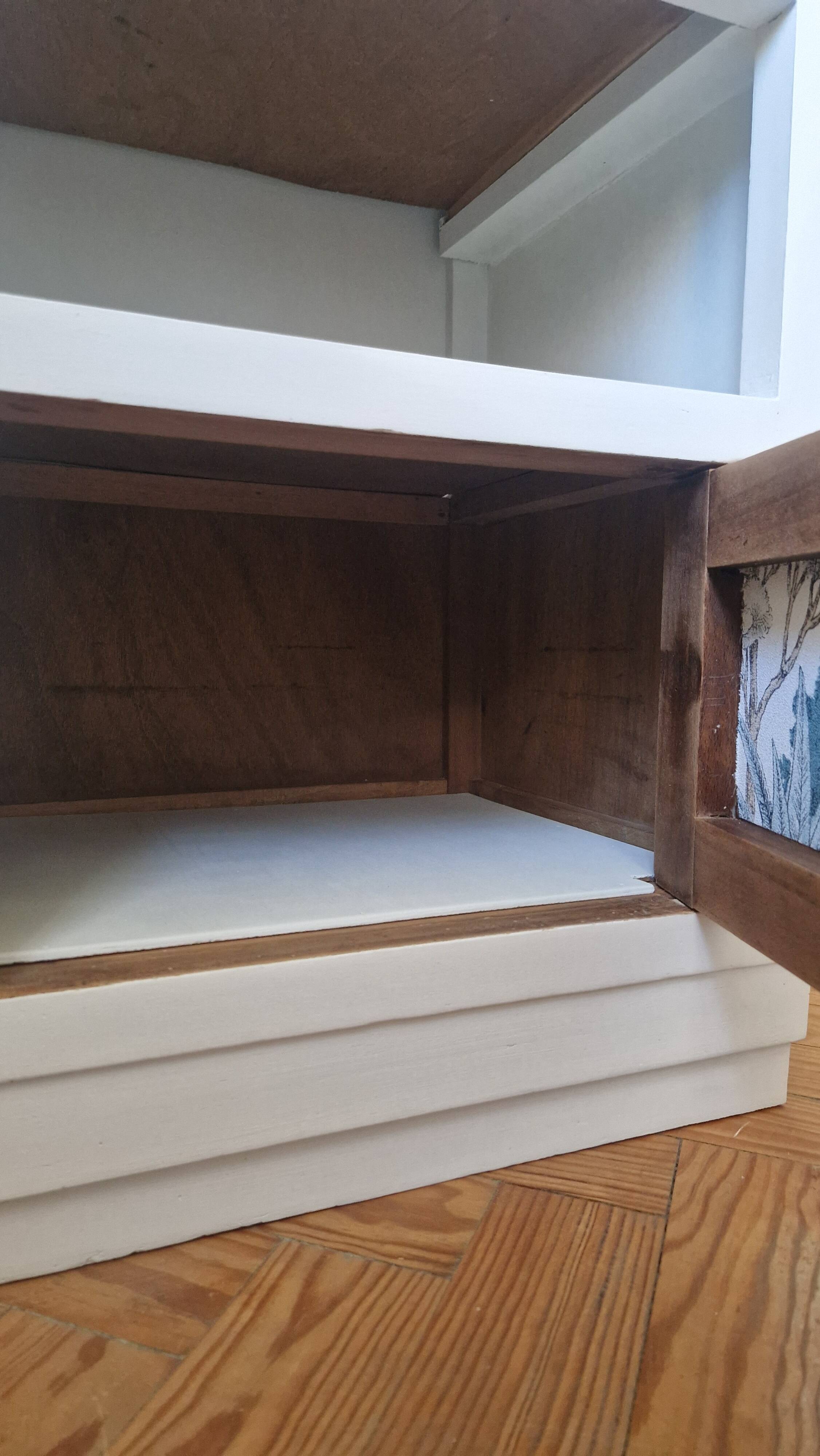 Pair of vintage beech bedside tables