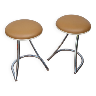 Pair of vintage "Z" stools Mirima France