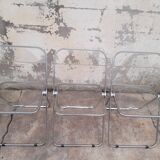 Series of 3 chairs model "plia" by Giancarlo Piretti by Castelli