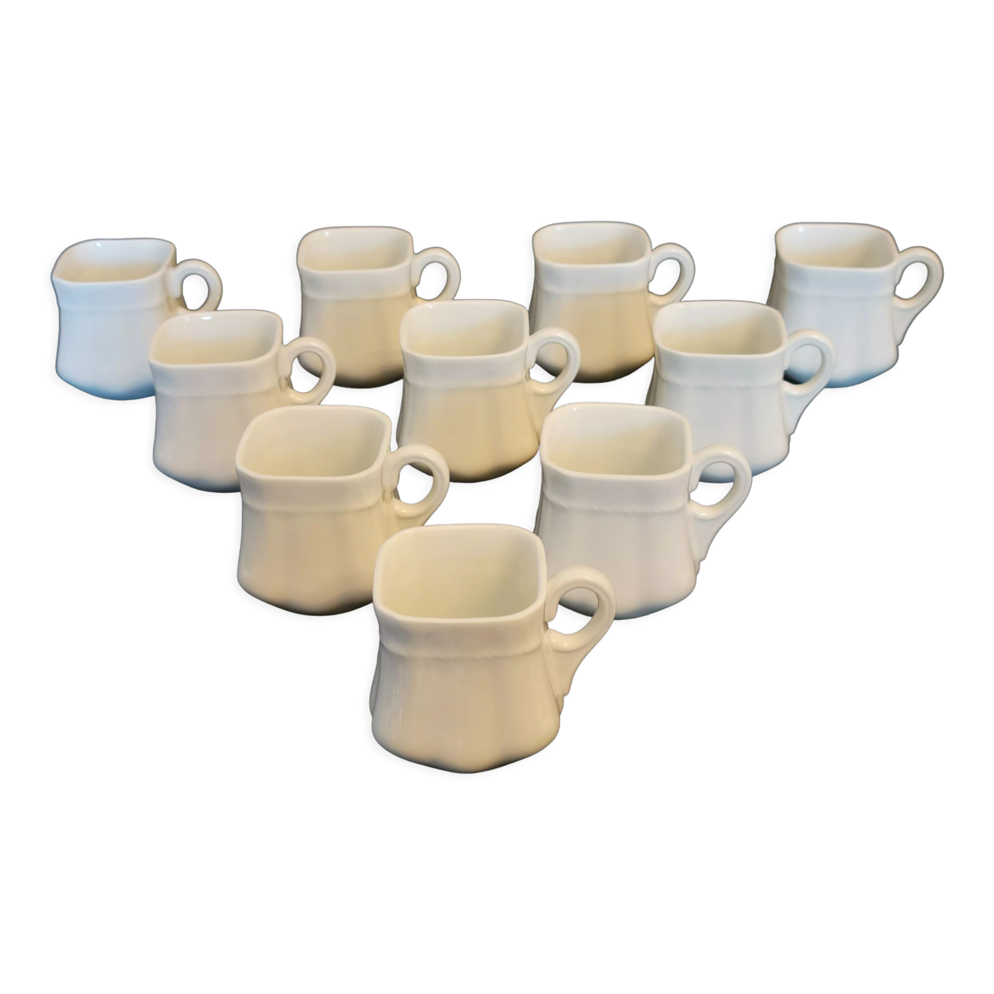 10 old porcelain cream jars
