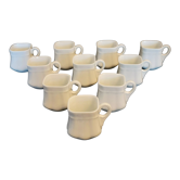 10 old porcelain cream jars