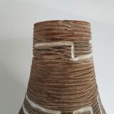 German ceramic vase with geometric patterns with white enamels