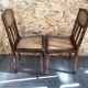Pair old chair style louis xvi wood + seat & back cannée vintage