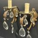 Pair of old wall sconces with tassels and brass. high 26 cm