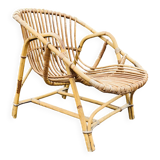 Rattan shell armchair