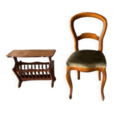 Vintage green velvet seat chair TBE