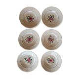 Set of 6 hollow plates Digoin Sarreguemines