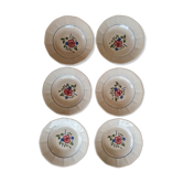 Set of 6 hollow plates Digoin Sarreguemines