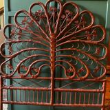 Peacock rattan headboard
