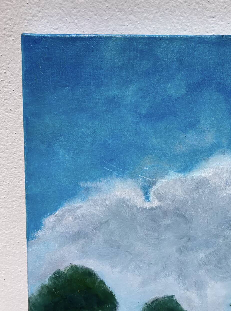 Old landscape painting / oil on canvas