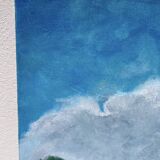 Old landscape painting / oil on canvas