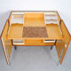 Vintage teak desk in cabinet, 1960s