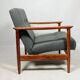Scandinavian armchair in teak and gray fabric by E.Homa, 1960