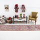 Navy blue & pink runner rug 83x380cm
