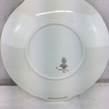 Round dish with white and gold handles made in France Digoin Sarreguemines