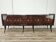 Mid-Century Mahogany Sideboard with Teal Glass and Compartments with Drawer