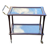 Desserte vintage verre et palissandre style Lacca