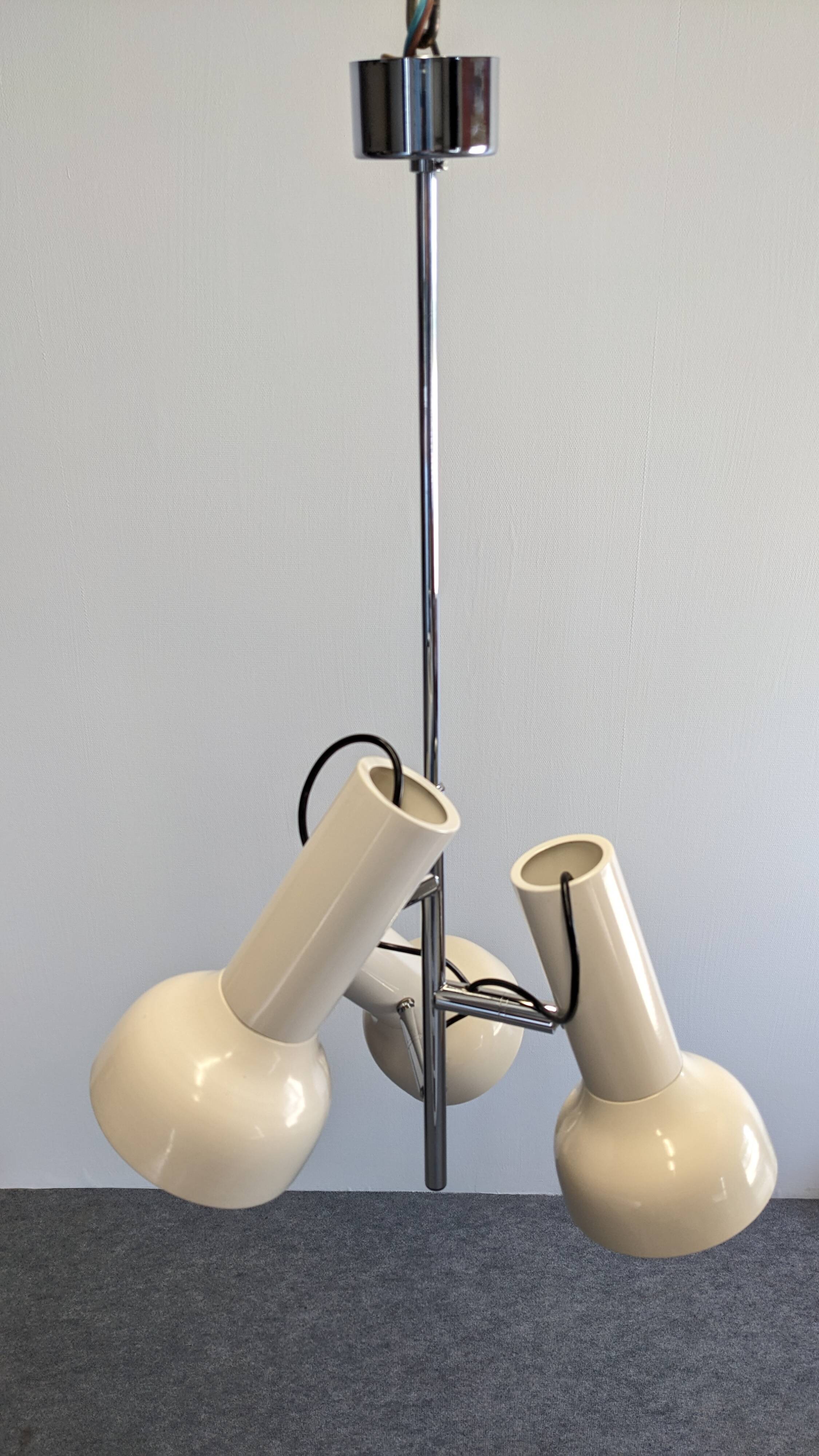 3-spot chandelier by Staff Leuchten, 1960s-70s