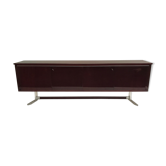 Belgian modernist long mahogany sideboard 1970s