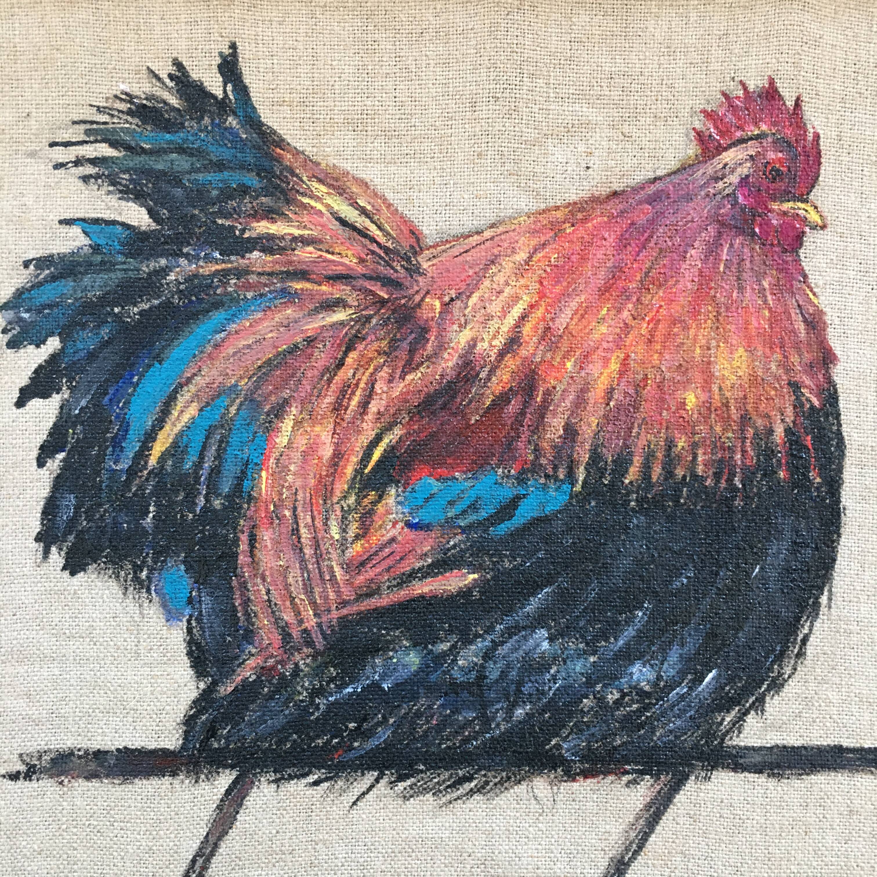 Brown hen painting