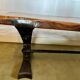 Vintage coffee table in solid wood and wrought iron.
