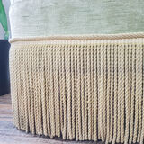 Vintage pistachio green velvet toad chair