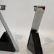 Pair of marble and steel candlesticks 1980