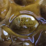 Vintage French oyster plate in Majolica from Saint Clément