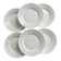 6 vintage white earthenware dinner plates – blue fleur-de-lis decoration