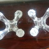 Val Saint Lambert - Pair of 4-light crystal candlesticks - modern design