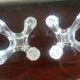 Val Saint Lambert - Pair of 4-light crystal candlesticks - modern design