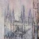Contemporary painting signed Attilio Rossi, oil on canvas, 1980s.