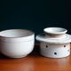 White stoneware butter dish
