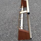 Vintage brass and teak coat rack