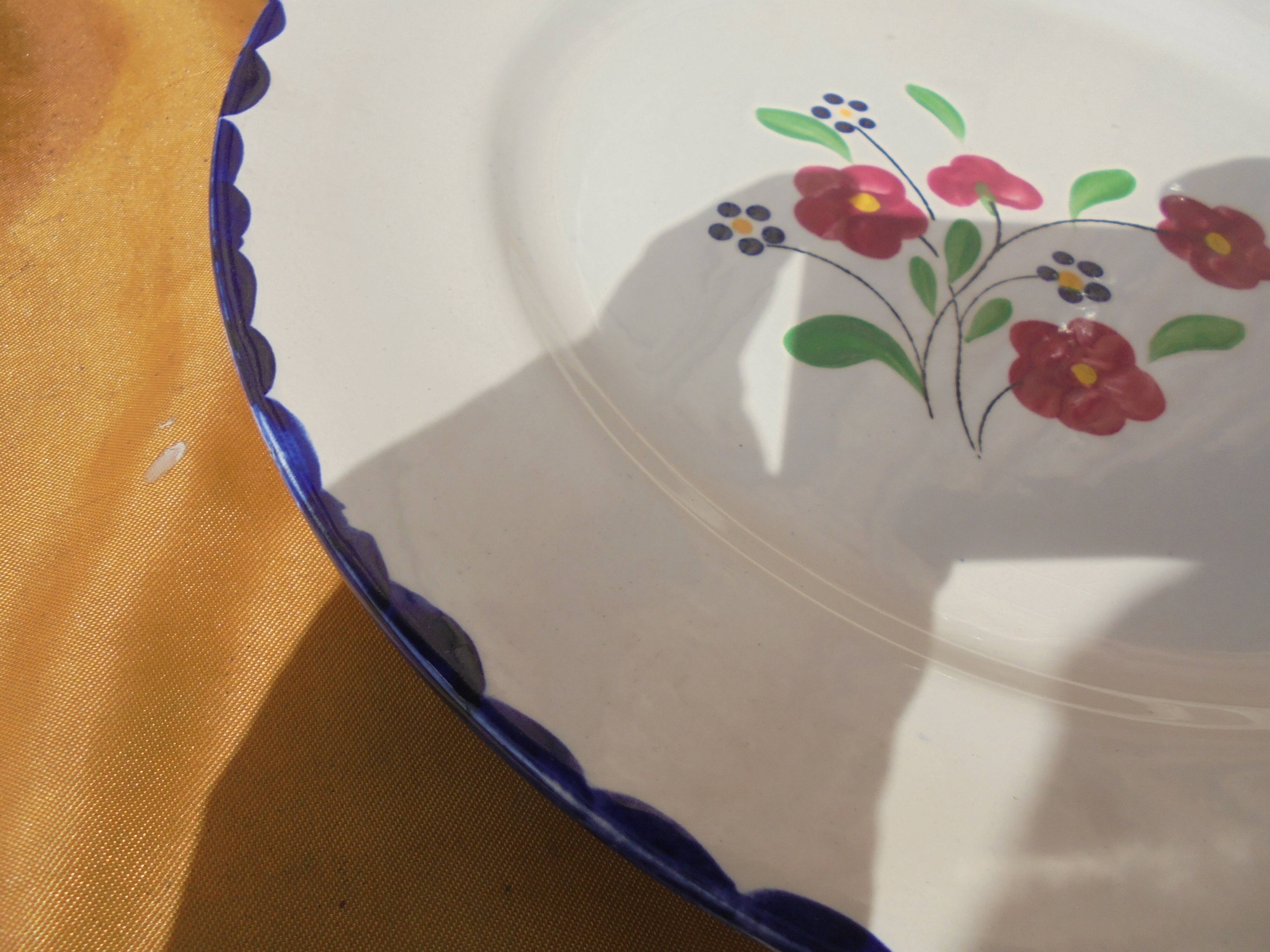 Round dish Salins Mle Rosemonde Floral decoration