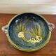 Large Dish with Handles in Handmade Ceramic - Hand-Painted Floral Decoration