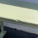 Patinated green baluster table