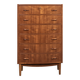 Midcentury Danish chest of 6 drawers in teak 1960s - bowed front