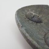 Vintage 3-faced sun soapstone decorative ashtray