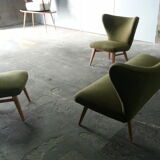 Sculptural sofa and 2 armchairs fifties sofa set