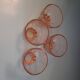 4 amber glasses with star-shaped bases – France, 1940s-1950s