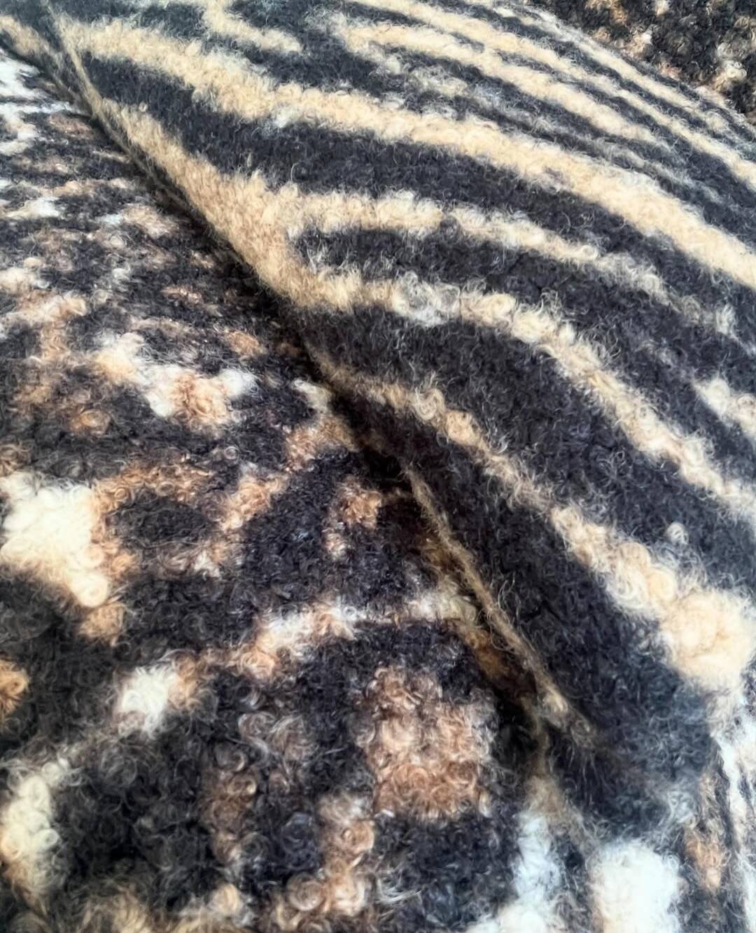 Leopard boucle wool armchair