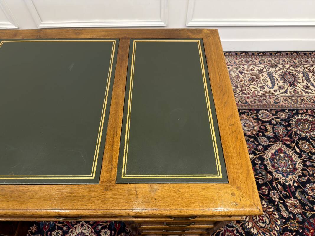 Classic English Desk with Green Inlay
